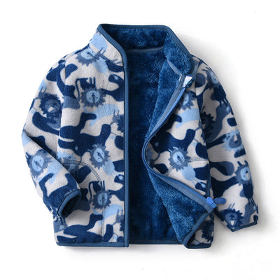 Chaqueta Infantil Cartoon con Cuello Alto Acolchada - Diseño Trendy