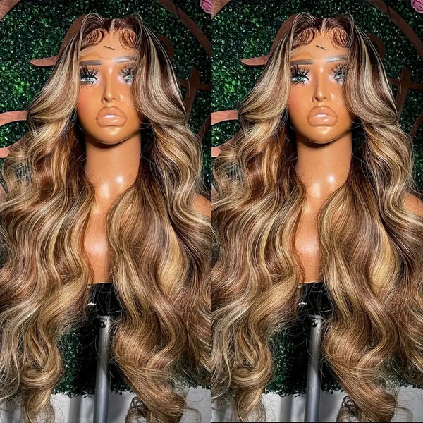 Peluca Frontal de Encaje Ondas Medianas Cabello Largo Rizado Cobertura Total