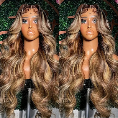 Peluca Frontal de Encaje Ondas Medianas Cabello Largo Rizado Cobertura Total
