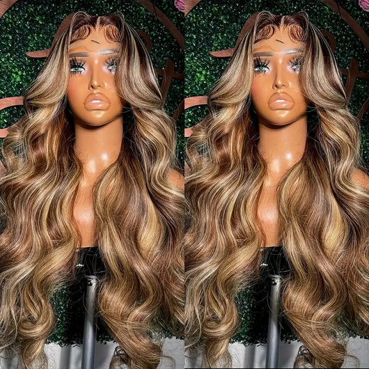 Peluca Frontal de Encaje Ondas Medianas Cabello Largo Rizado Cobertura Total