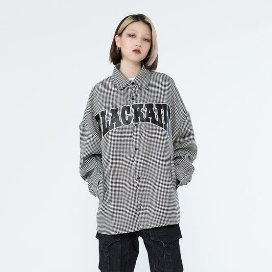 Camisa Cuadros Unisex con Cruz Bordada Manga Larga