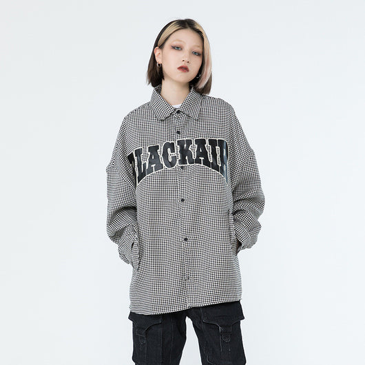 Camisa Cuadros Unisex con Cruz Bordada Manga Larga