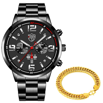 Reloj de Cuarzo para Hombre con Banda de Acero y Calendario Luminoso - Image 6