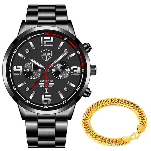 Reloj de Cuarzo para Hombre con Banda de Acero y Calendario Luminoso - Image 6