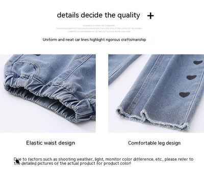 Pantalones Denim Anchos Casuales Estilo Funky con Detalle Love - Image 12