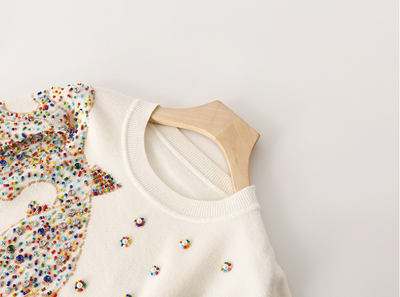 Suéter Tejido a Mano con Bordado de Diamantes - Blusa Dorada para Mujer - Image 24