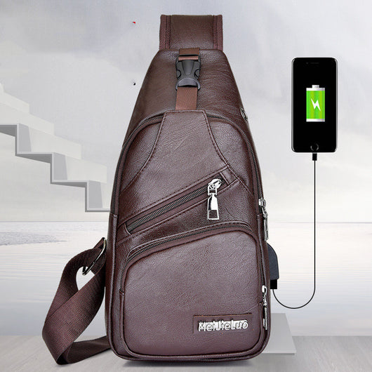 Bolsa Cruzada Casual para Hombre con Diseño Asimétrico