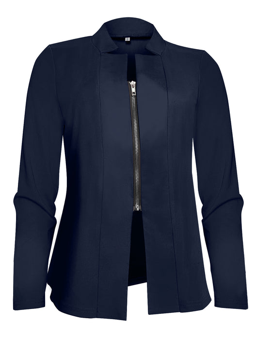 Chaqueta Blazer Mujer Cierre Cremallera Corte Entallado - Image 33
