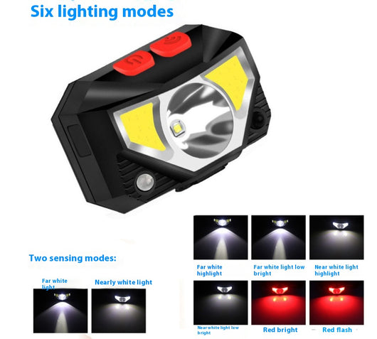 Linterna LED COB Roja Recargable USB - Potente Alcance para Pesca Nocturna Impermeable - Image 8