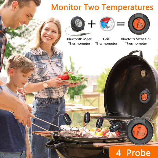 Termómetro Digital Inalámbrico para BBQ con Doble Sonda Bluetooth