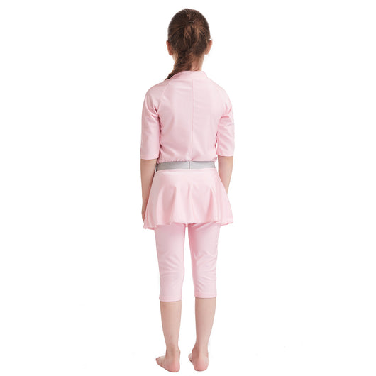 Traje de Baño Infantil Clásico de Color Sólido - Image 12