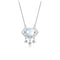 S925 Silver Plated White Chalcedony Auspicious Clouds Wishful Peace Lock Necklace for Women Plated 925 Silver