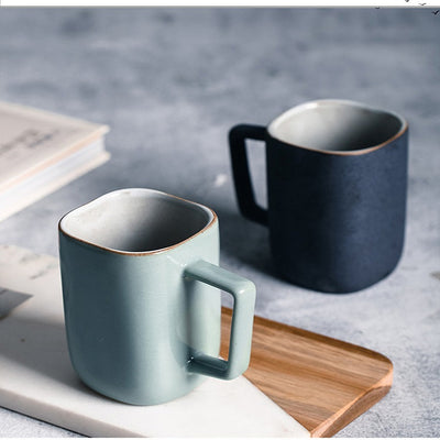 Taza de Agua Artesanal de Cerámica con Asa - Gran Capacidad Cuadrada - Image 10
