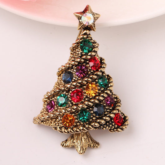 Broche Vintage de Árbol Navideño con Diamantes - Image 12