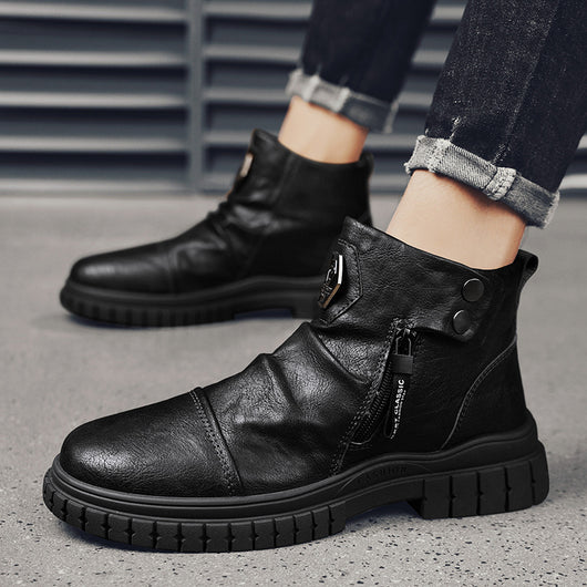 Botas Martin Altas de Cuero para Hombre - Estilo Británico Robusto - Image 7
