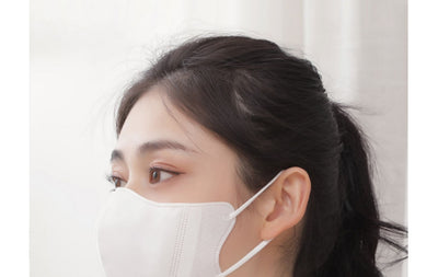 Black 3D three-dimensional disposable protective mask with ear loops, shown flat with dimensions 18cm x 13.5cm. - Image 11
