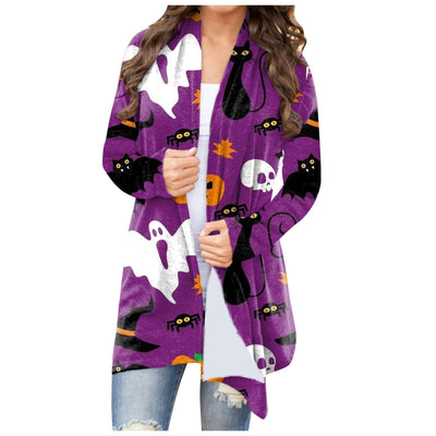 Abrigo Casual Versátil con Temática Halloween para Mujer - Image 4