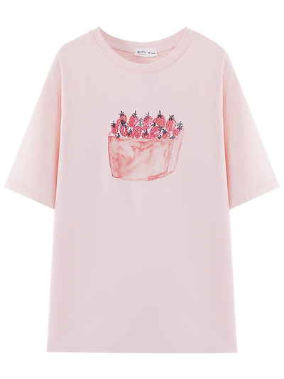 Camiseta Suelta de Algodón Estampada con Diseño Moderno para Mujer - Image 6