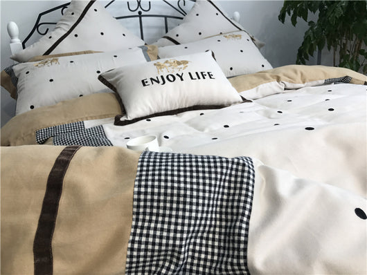 Juego de Cama Franela Acolchada 100% Algodón con Bordado Escocés - Image 8