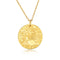 S925 Sterling Gold-plated Twelve Constellation European and American Personality Embossed Necklace Gold