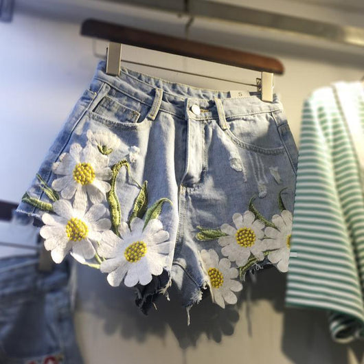 Shorts Anchos Estilo A-línea con Estampado de Crisantemo - Image 5