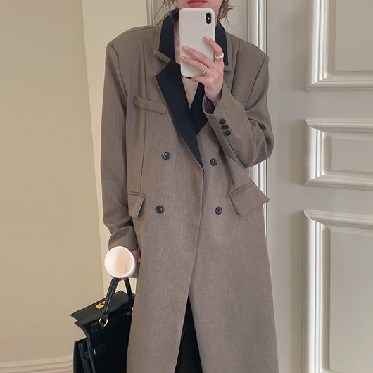 Blazer de Doble Botonadura con Solapa Contrastada - Image 6