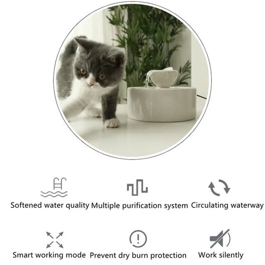 Fuente de Agua Cerámica Inteligente para Gatos con Circulación Continua - Image 10