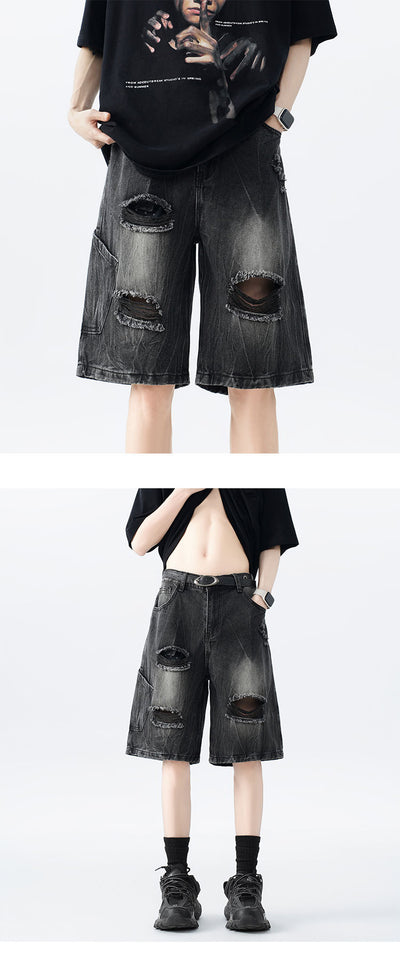 Shorts de Mezclilla Desgastados con Estilo Vintage - Image 15