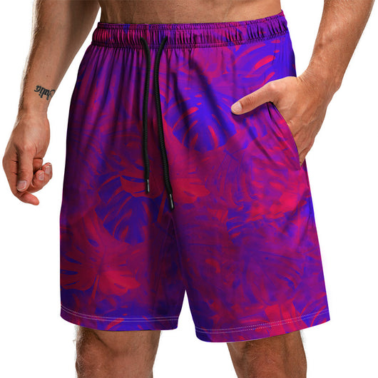 Pantalones Cortos Estampados 3D Colección Hojas de Verano - Shorts Holgados para Playa - Image 7