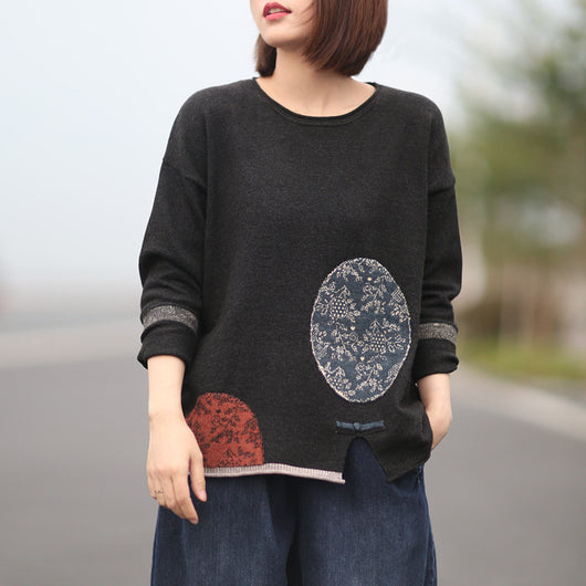 Suéter Largo Artístico de Tejido Jacquard Estilo Folclórico para Mujer - Image 3