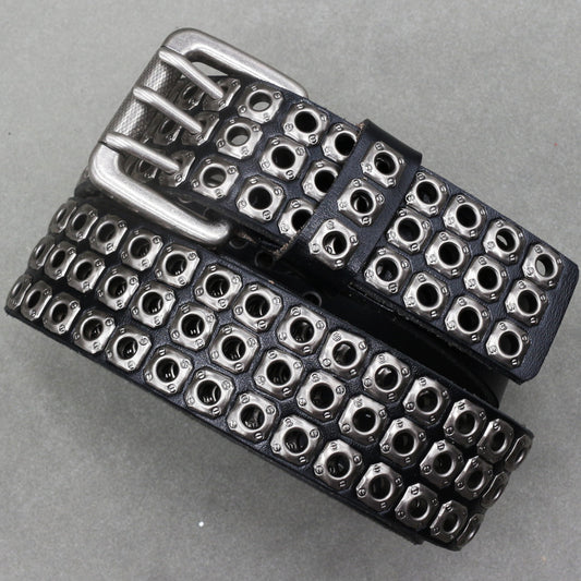 Cinturón de Cuero Genuino para Hombre con Remaches y Detalles Punk - Image 2