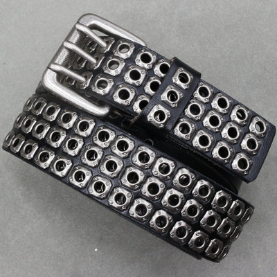Cinturón de Cuero Genuino para Hombre con Remaches y Detalles Punk - Image 2
