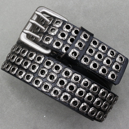 Cinturón de Cuero Genuino para Hombre con Remaches y Detalles Punk - Image 2
