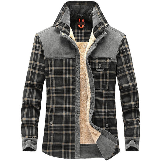 Camisa Cuadros Térmica Forrada para Hombre - Abrigo Business Casual
