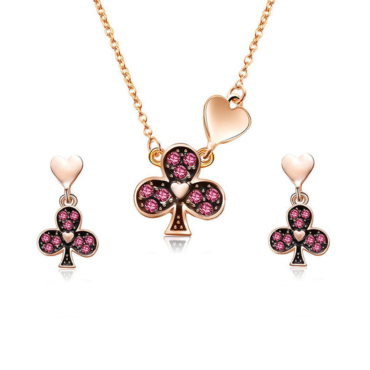 Conjunto de Collar y Aretes de Flor de Cerezo con Circón - Joyería Elegante - Image 3