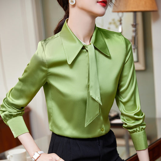 Blusa Ejecutiva sin Planchado con Cuello y Volantes - Image 12