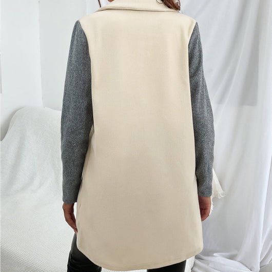 Gabardina Color Block Desabotonada - Estilo Casual Moderno - Image 4