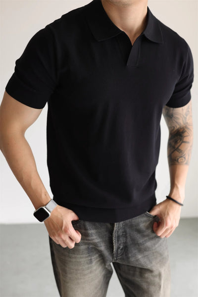 Suéter Tipo Polo de Seda Helada para Hombre - Diseño Sofisticado y Fresco - Image 32