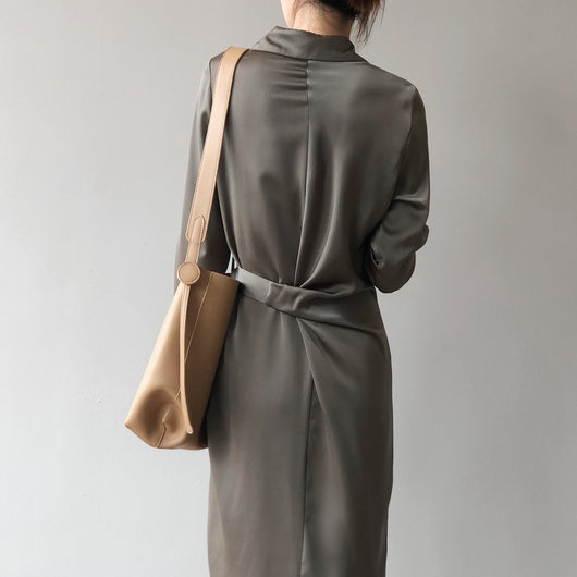 Vestido Camisero de Satén Estilo Coreano con Diseño Sofisticado - Image 8