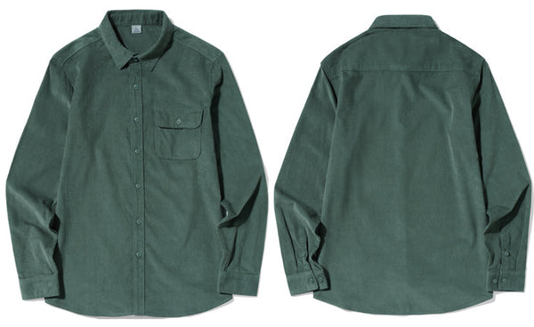 Camisa Casual de Pana para Hombre con Manga Larga