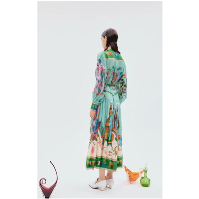 Vestido Largo Elegante Personalizado con Cuello Camisero - Image 5