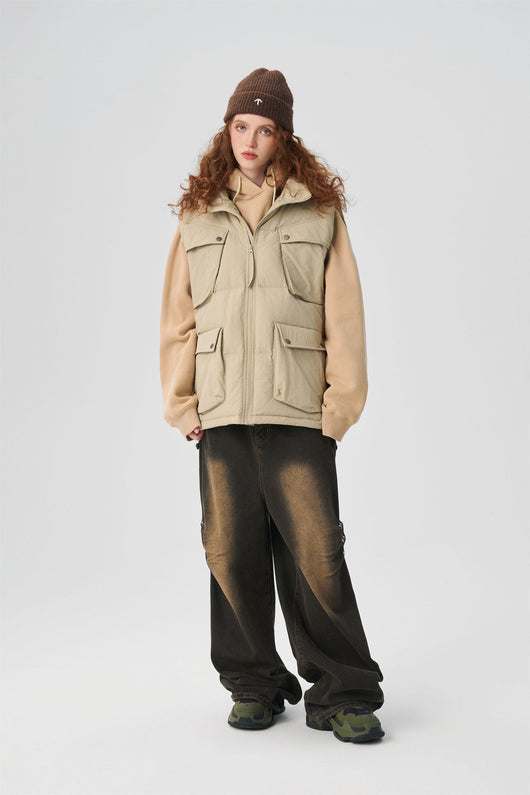 Chaleco Acolchado de Plumón de Pato Blanco Premium - Abrigo Térmico sin Mangas - Image 18