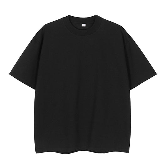 Moss green short-sleeve cotton t-shirt with a crew neck and a relaxed, oversized fit. - Image 3