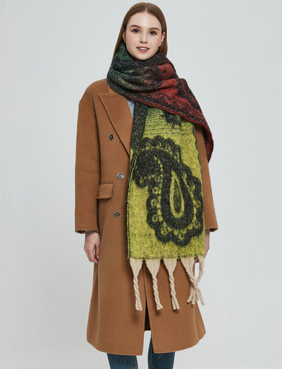 Bufanda Jacquard Paisley con Flecos Gruesos - Image 21