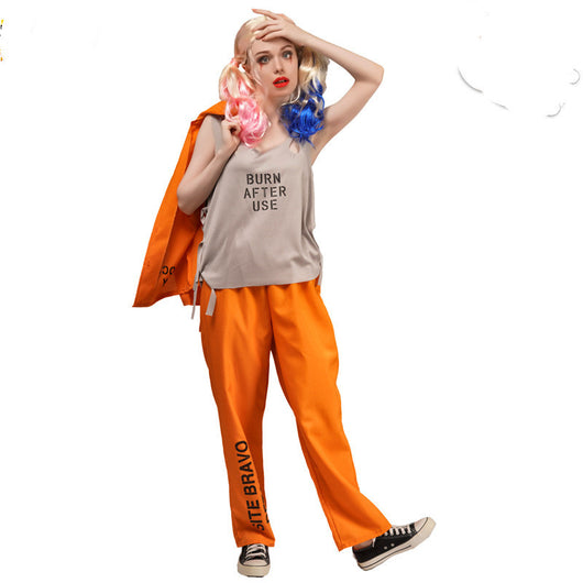 Disfraz de Preso Naranja para Hombre y Mujer - Fiesta Halloween - Image 9