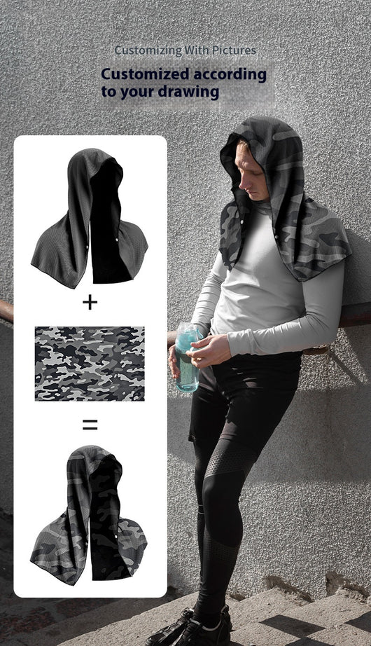 Toalla Deportiva Refrigerante con Capucha en U - Protección Solar para Playa, Gym y Yoga - Image 13