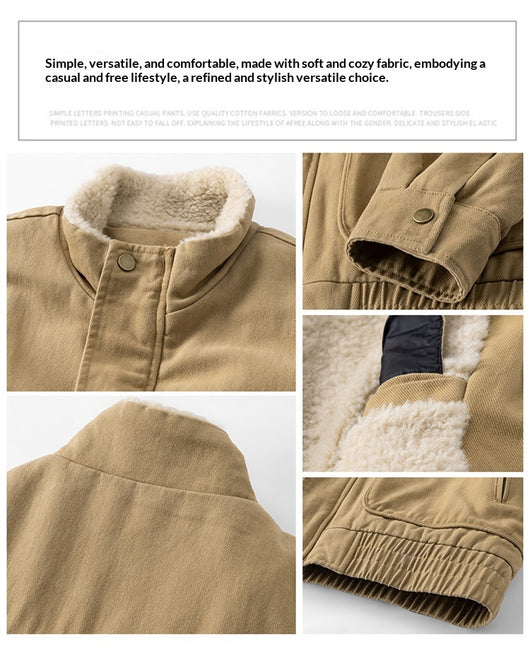 Chaqueta de Cuello Alto Pesada en Algodón Retro - Image 16