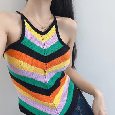 Bolsa Bandolera Retro Arcoíris para Mujer - Estilo Hot Girl Europeo