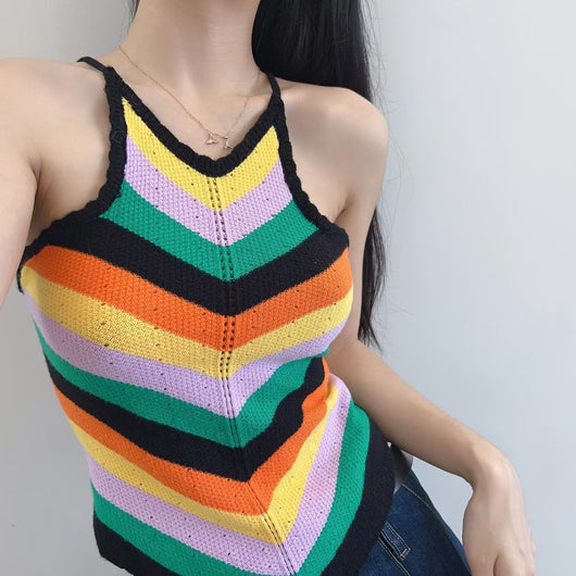 Bolsa Bandolera Retro Arcoíris para Mujer - Estilo Hot Girl Europeo