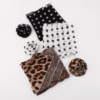 Pañuelo de Seda Estampado Leopardo y Lunares - Diseño Premium Rosa - Image 13